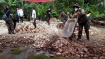 Banser Tanggap Bencana Bantu perobohan dan pembersihan rumah warga terdampak gempa di kabupaten malang